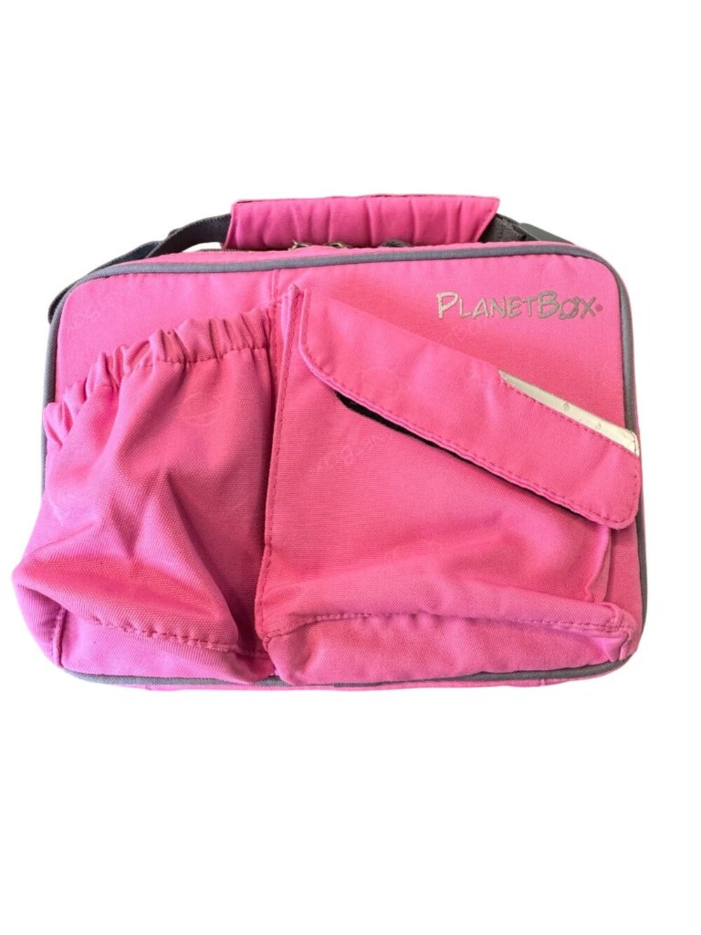 PLANETBOX Rover Launch Lunch Carry Bag Pink Spaceship Insulated LunchBag Pockets